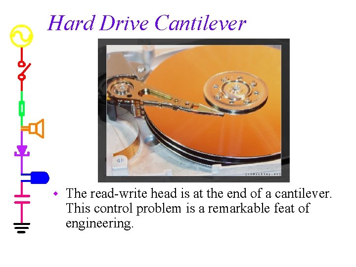 Hard Drive Cantilever w The read-write head is at the end of a cantilever.