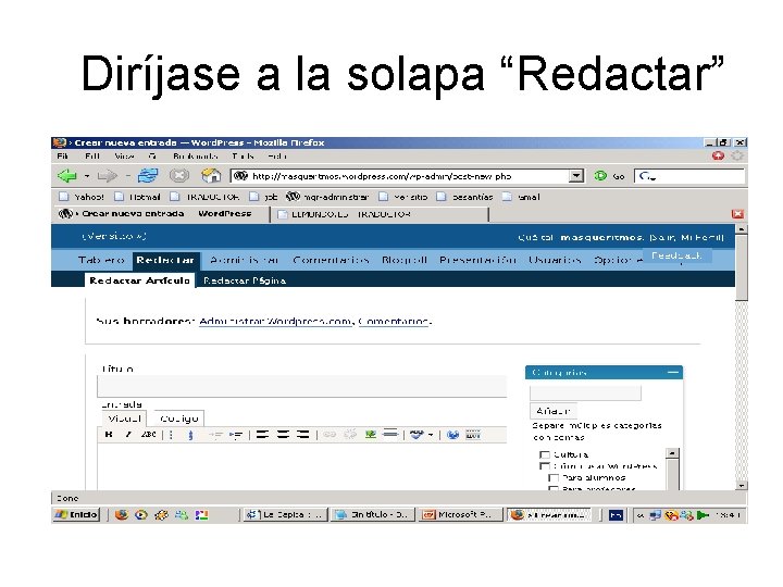 Diríjase a la solapa “Redactar” 