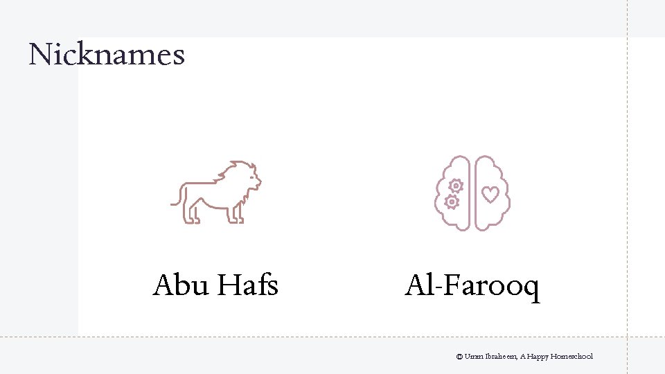 Nicknames Abu Hafs Al-Farooq © Umm Ibraheem, A Happy Homeschool 