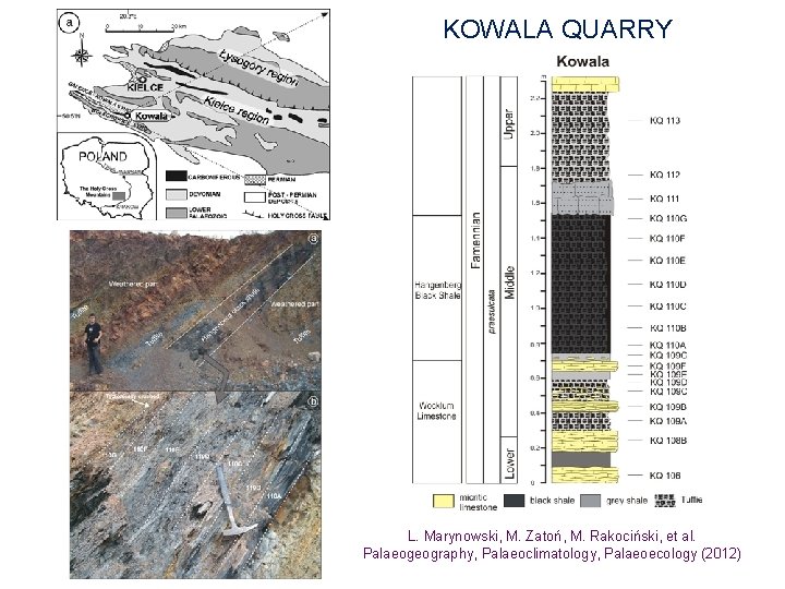 KOWALA QUARRY L. Marynowski, M. Zatoń, M. Rakociński, et al. Palaeogeography, Palaeoclimatology, Palaeoecology (2012)