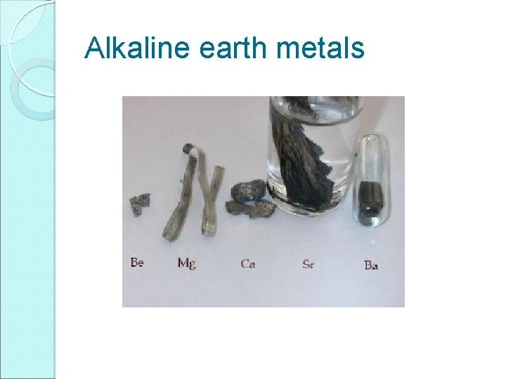 Alkaline earth metals 