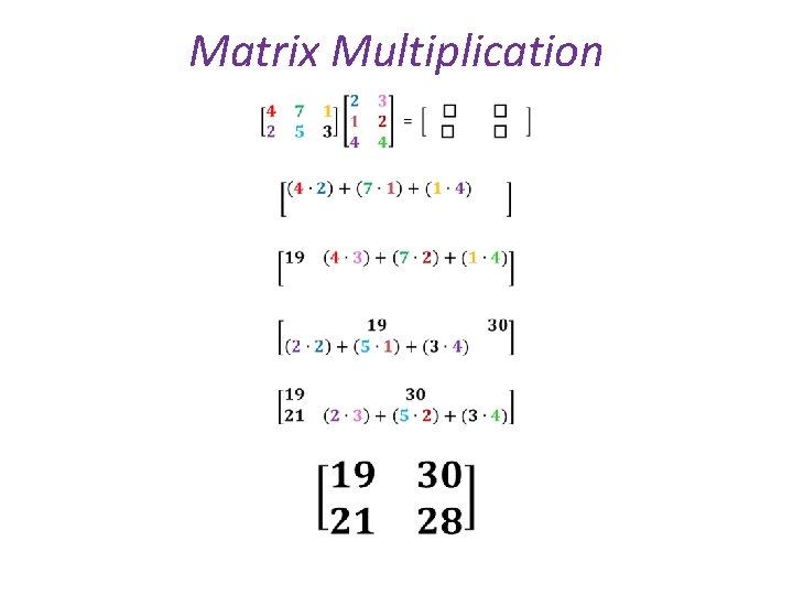Matrix Multiplication • 