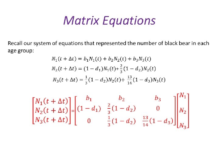 Matrix Equations • 