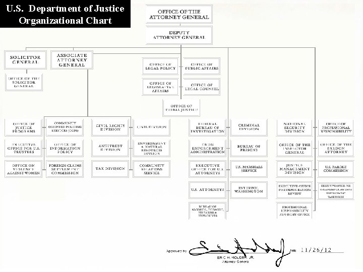 U. S. Department of Justice Organizational Chart 