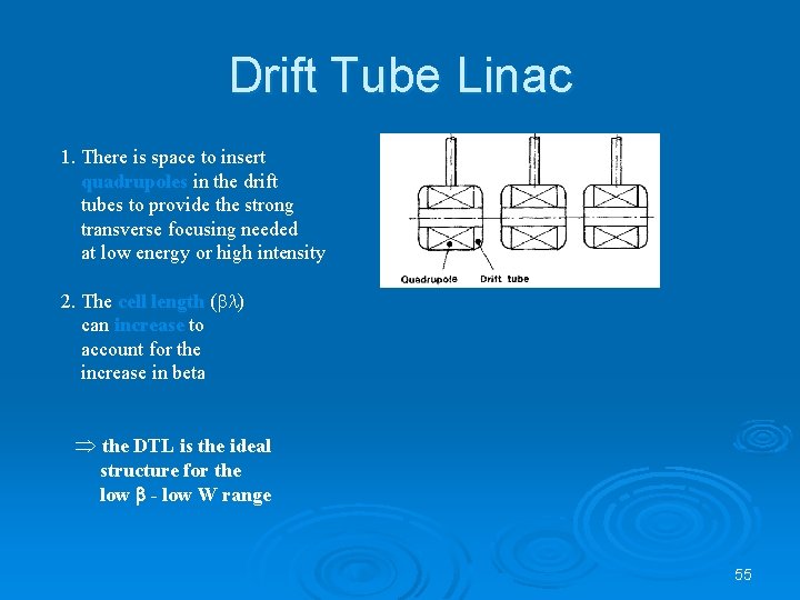 Drift Tube Linac 1. There is space to insert quadrupoles in the drift tubes