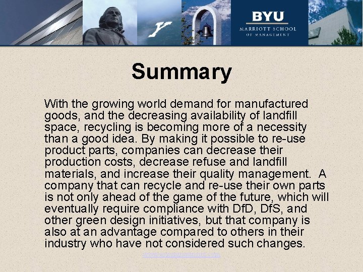 Summary With the growing world demand for manufactured goods, and the decreasing availability of