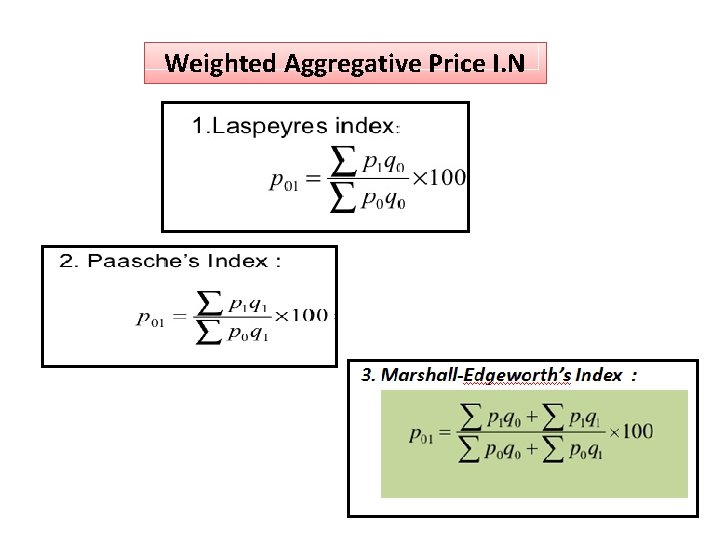 Weighted Aggregative Price I. N 