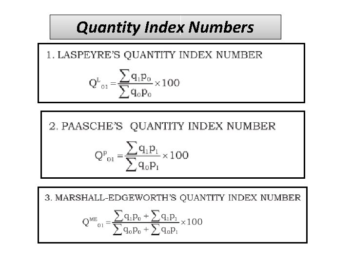 Quantity Index Numbers 