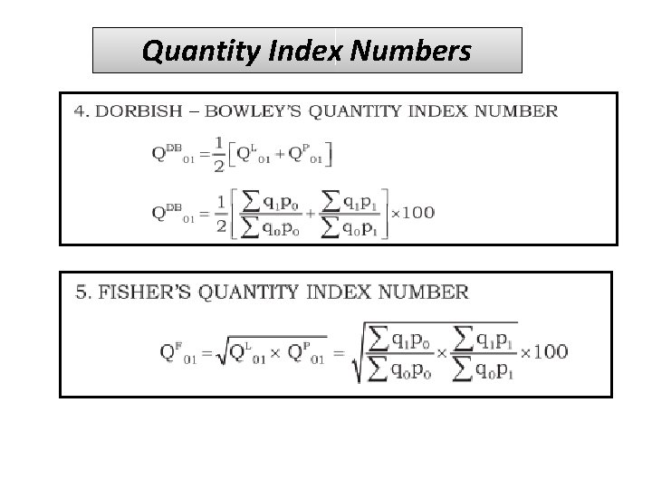 Quantity Index Numbers 
