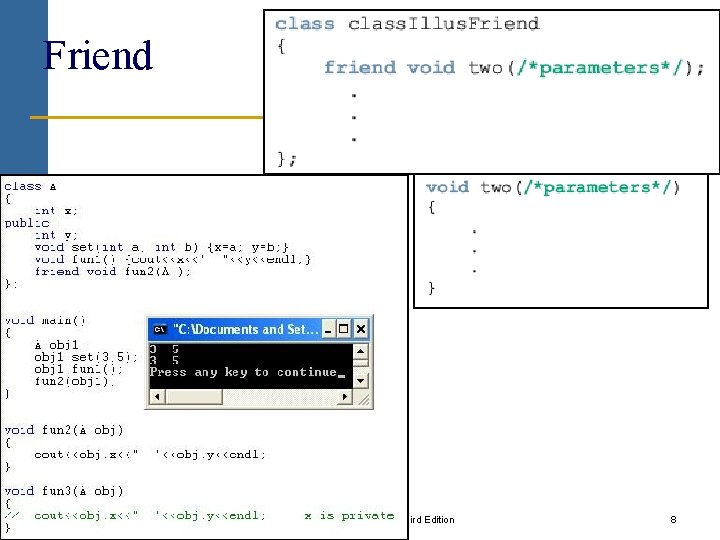 Friend C++ Programming: From Problem Analysis to Program Design, Third Edition 8 Friend C++ Programming: From Problem Analysis to Program Design, Third Edition 8
