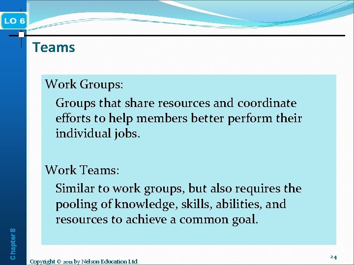 Teams Work Groups: Groups that share resources and coordinate efforts to help members better