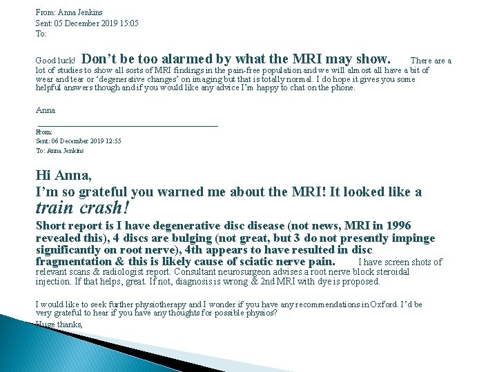 From: Anna Jenkins Sent: 05 December 2019 15: 05 To: Don’t be too alarmed