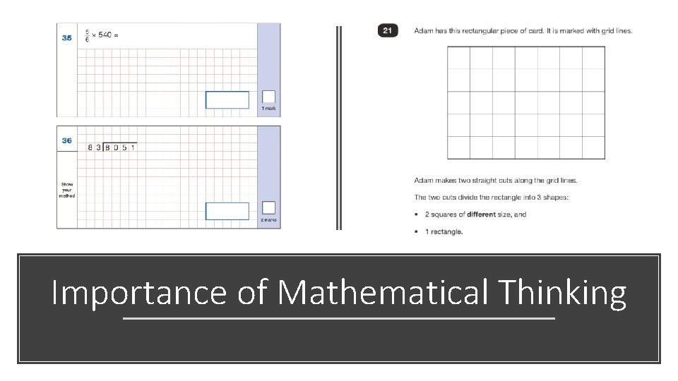 Importance of Mathematical Thinking 