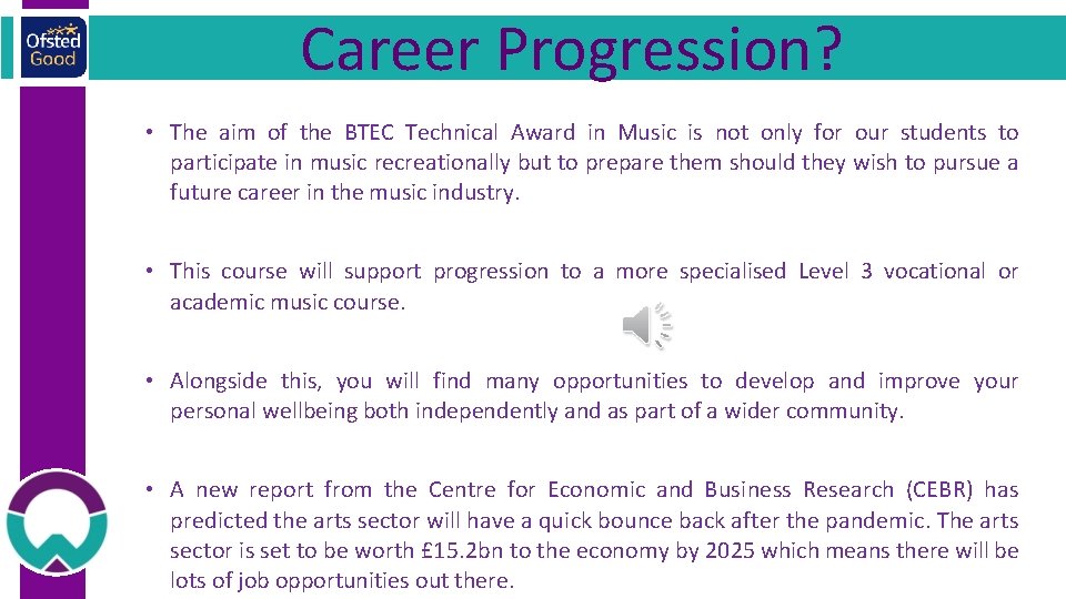 Career Progression? • The aim of the BTEC Technical Award in Music is not