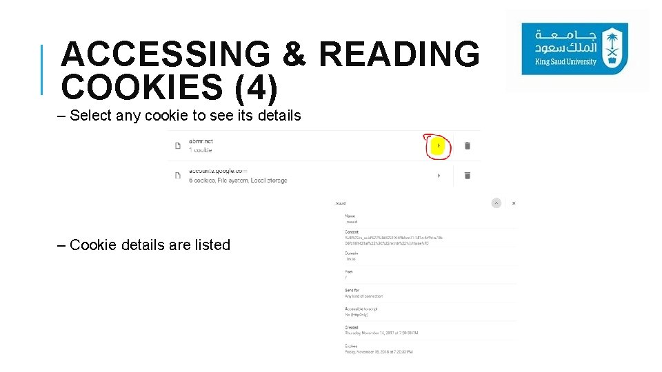 ACCESSING & READING COOKIES (4) – Select any cookie to see its details –