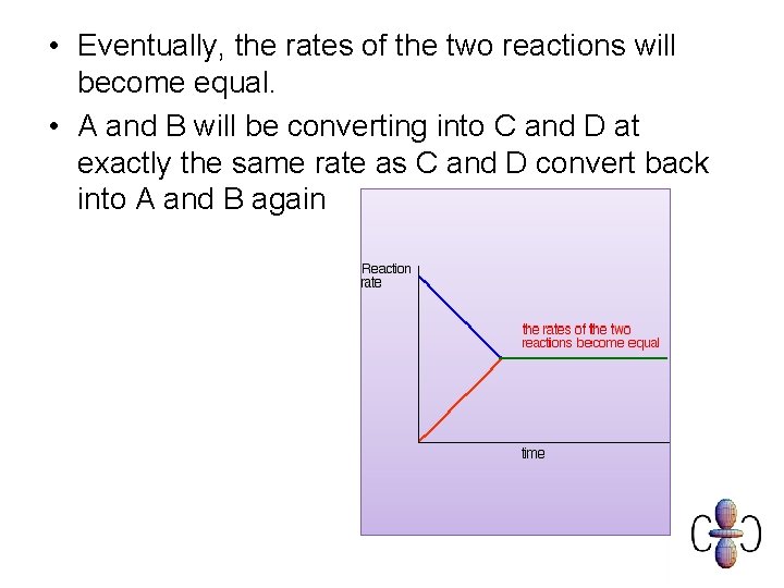  • Eventually, the rates of the two reactions will become equal. • A