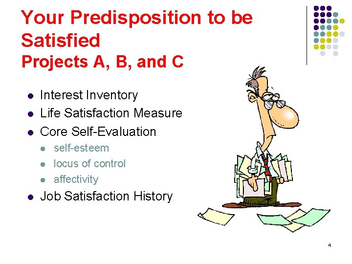 Your Predisposition to be Satisfied Projects A, B, and C l l l Interest