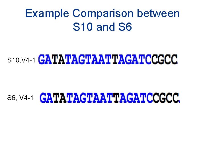 Example Comparison between S 10 and S 6 S 10, V 4 -1 S