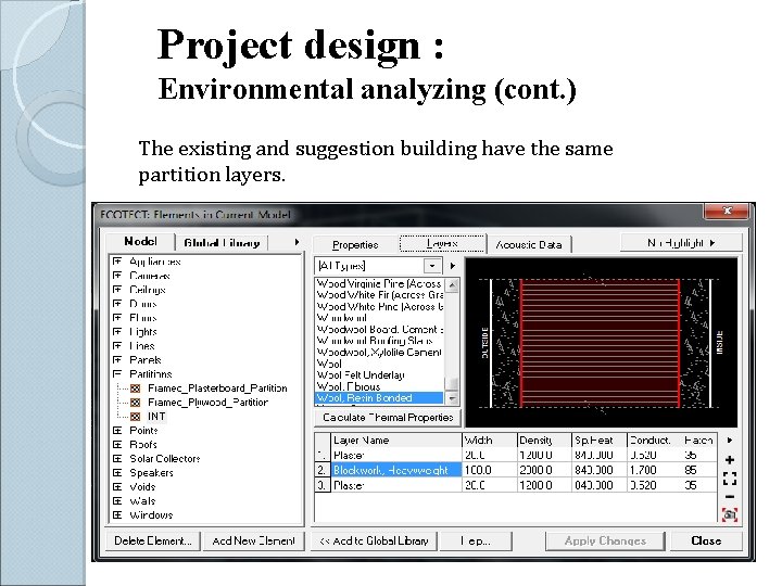 Project design : Environmental analyzing (cont. ) The existing and suggestion building have the