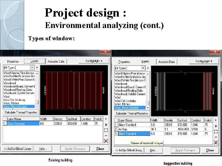Project design : Environmental analyzing (cont. ) Types of window: 