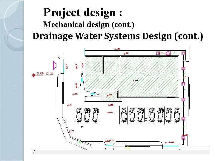 Project design : Mechanical design (cont. ) Drainage Water Systems Design (cont. ) 