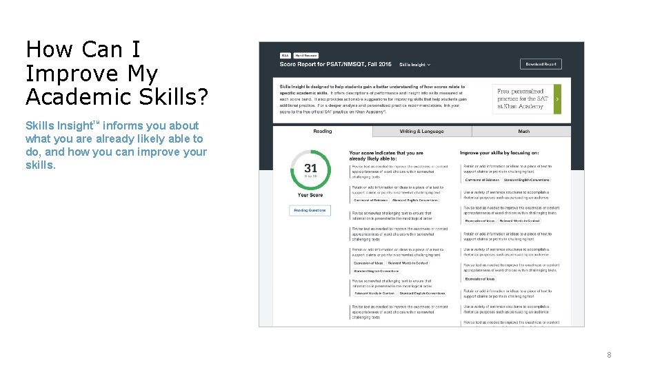 How Can I Improve My Academic Skills? Skills Insight. TM informs you about what