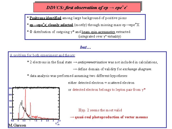 DDVCS: first observation of ep → epe+e* Positrons identified among large background of positive