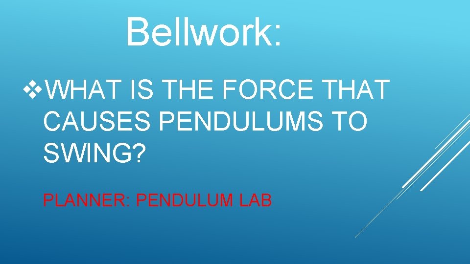 PENDULUM LAB DAY TWO Data table graph testing