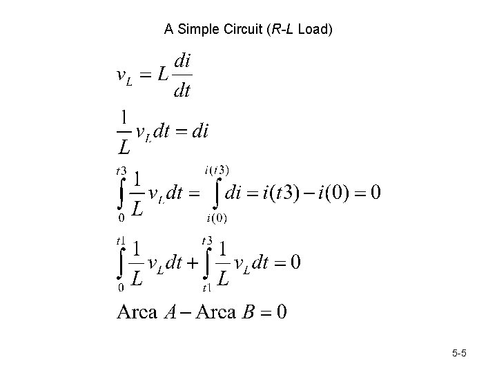 A Simple Circuit (R-L Load) 5 -5 