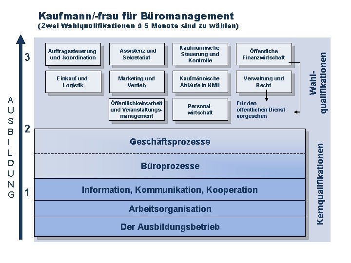 Kaufmann/-frau für Büromanagement 3 Assistenz und Sekretariat Kaufmännische Steuerung und Kontrolle Öffentliche Finanzwirtschaft Einkauf