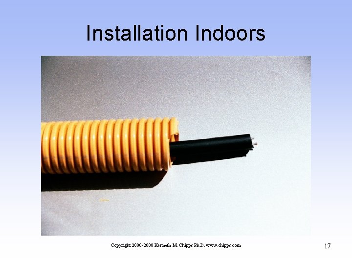 Installation Indoors Copyright 2000 -2008 Kenneth M. Chipps Ph. D. www. chipps. com 17