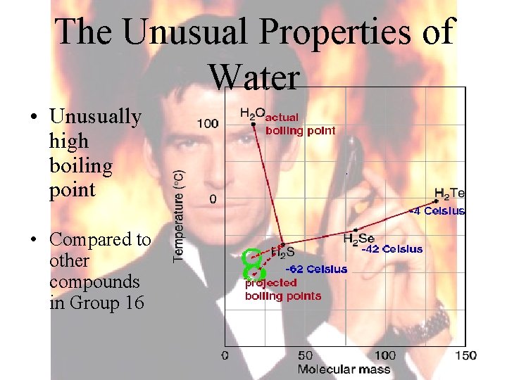 The Unusual Properties of Water • Unusually high boiling point • Compared to other