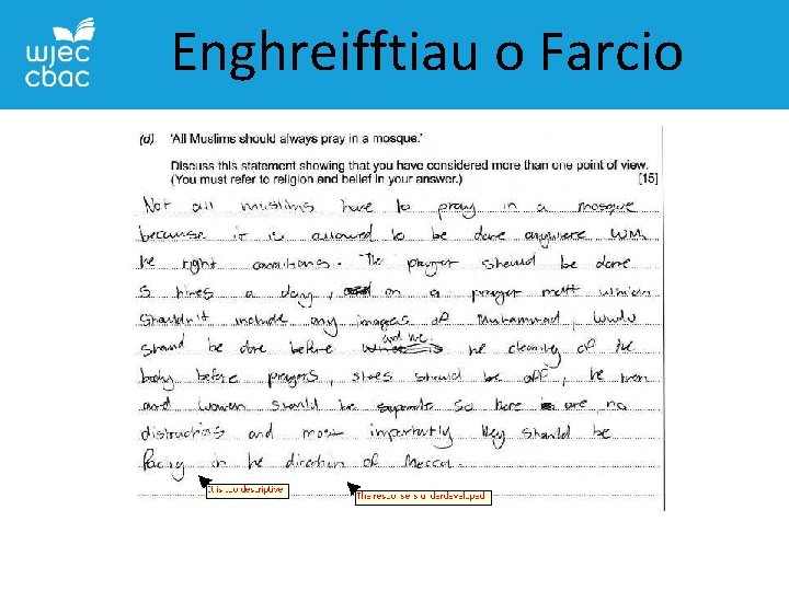 Enghreifftiau o Farcio 