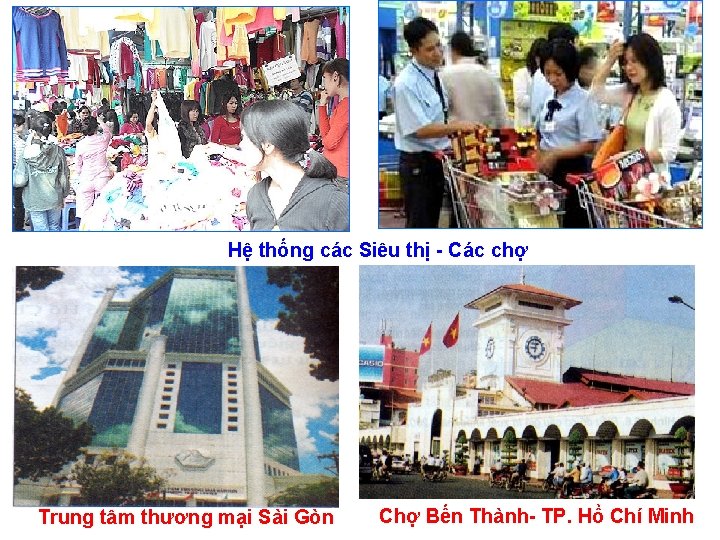 Hệ thống các Siêu thị - Các chợ Trung tâm thương mại Sài Gòn