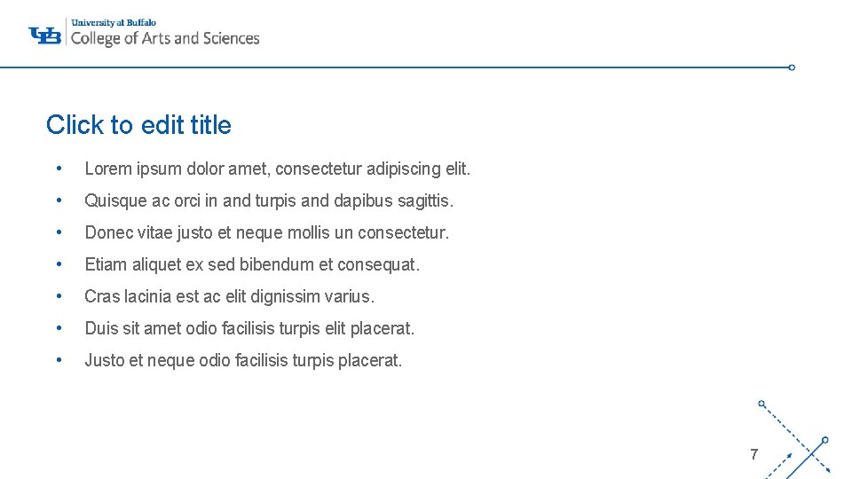Click to edit title • Lorem ipsum dolor amet, consectetur adipiscing elit. • Quisque