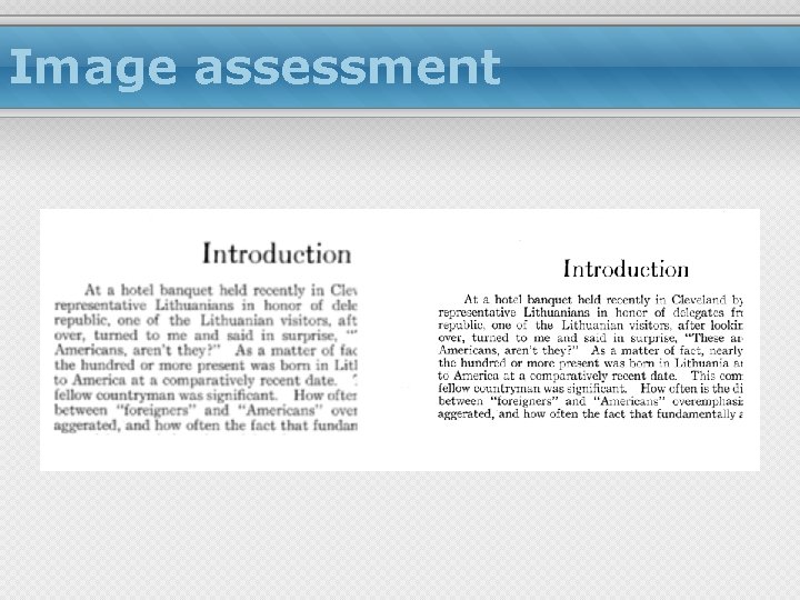 Image assessment 