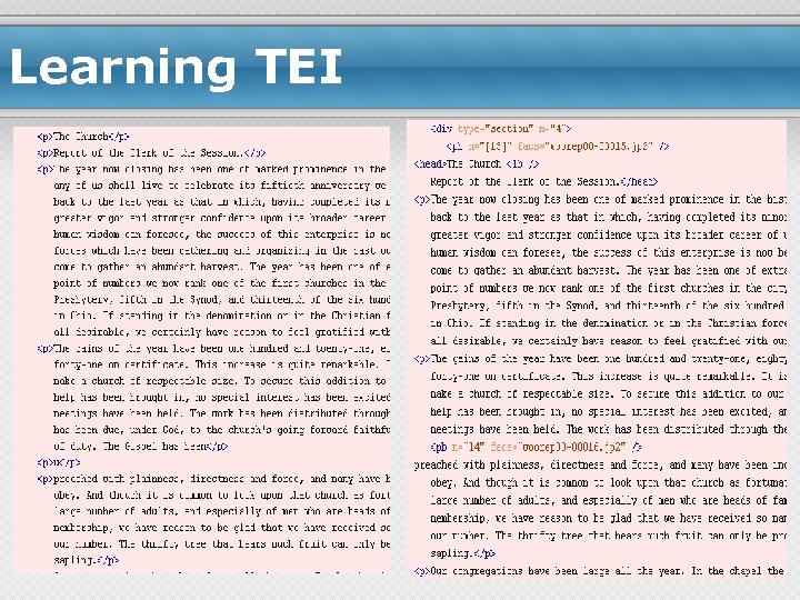 Learning TEI 