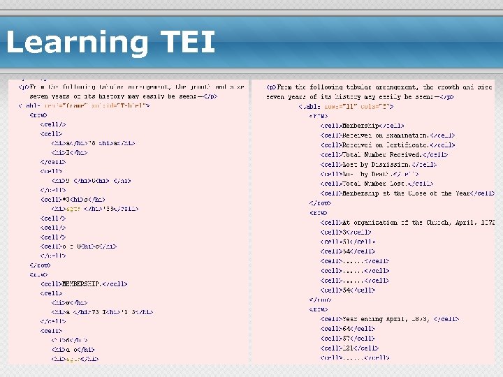 Learning TEI 