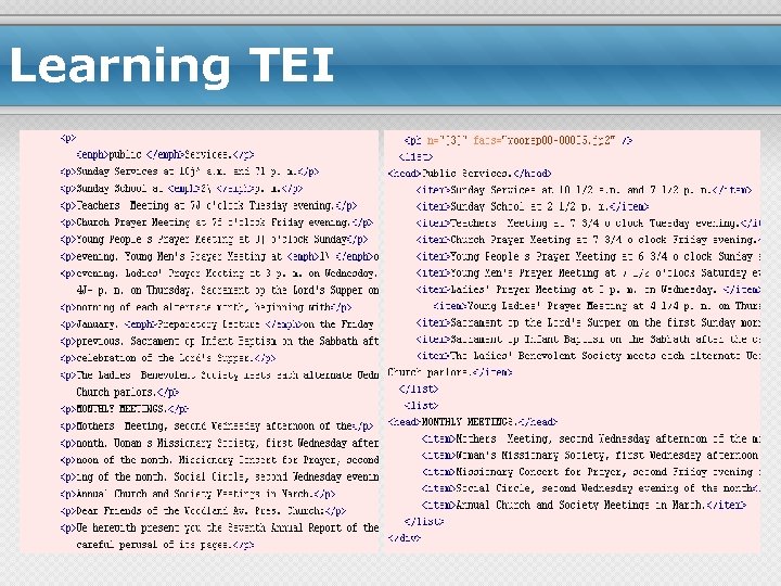 Learning TEI 