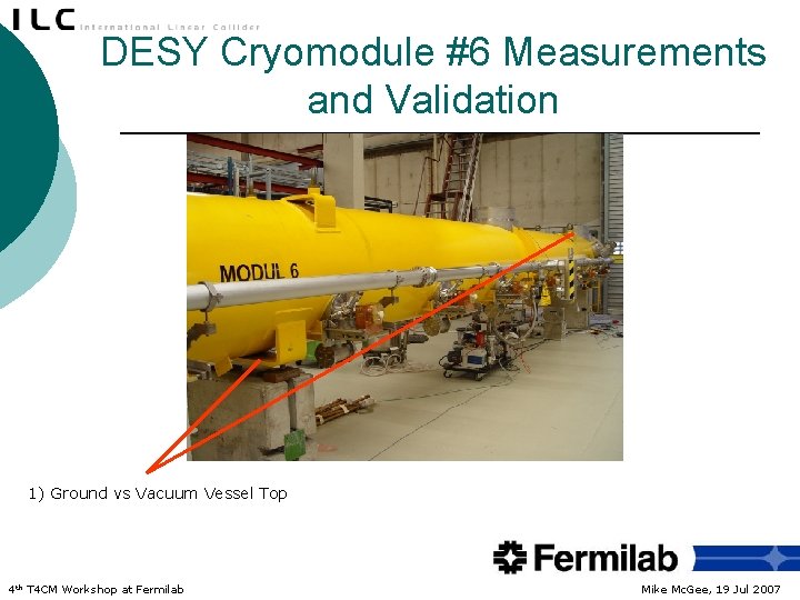 DESY Cryomodule #6 Measurements and Validation Courtesy of DESY 1) Ground vs Vacuum Vessel