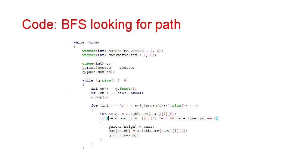 Code: BFS looking for path 