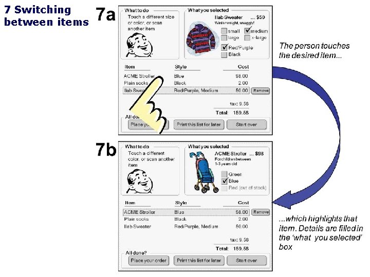 7 Switching between items 