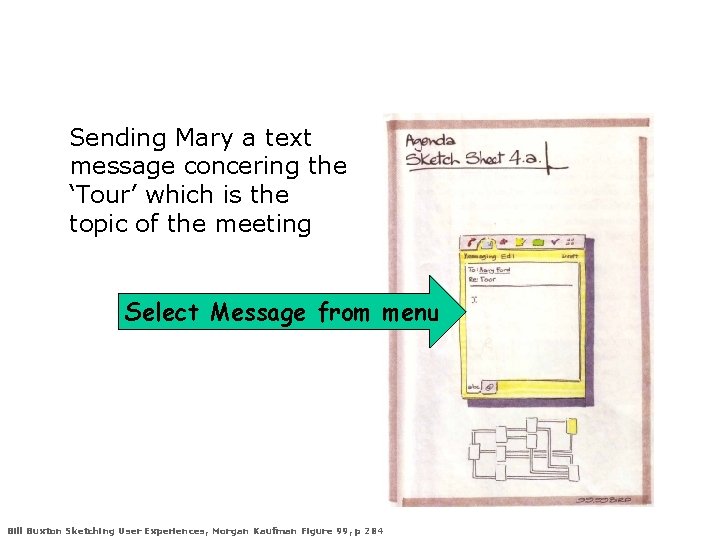 Sending Mary a text message concering the ‘Tour’ which is the topic of the