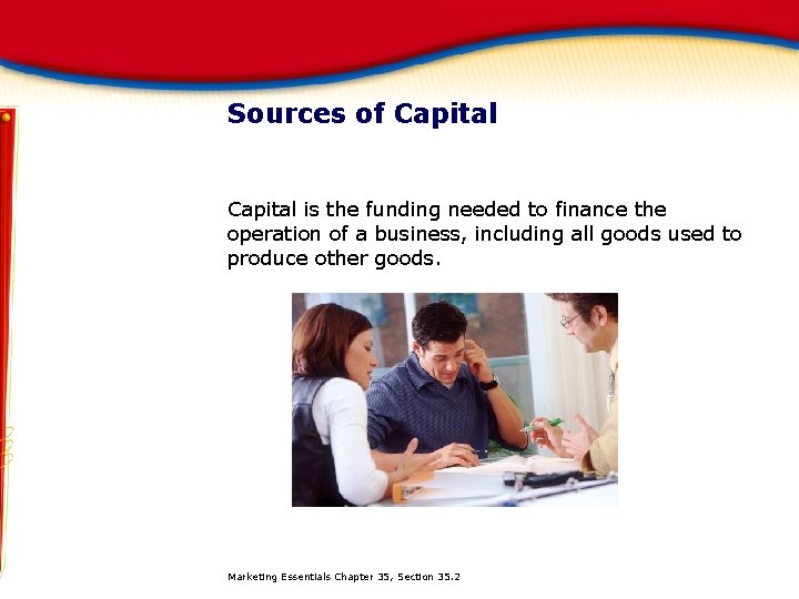 Sources of Capital is the funding needed to finance the operation of a business,