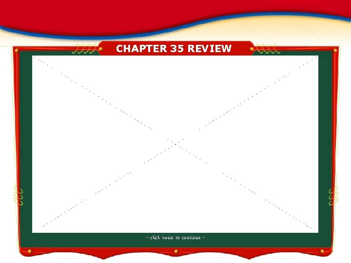 CHAPTER 35 REVIEW - click twice to continue - 