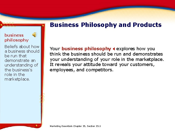 Business Philosophy and Products business philosophy Beliefs about how a business should be run