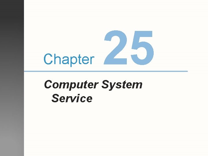 Chapter 25 Computer System Service 