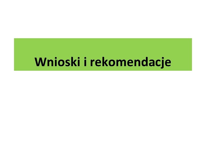 Wnioski i rekomendacje 