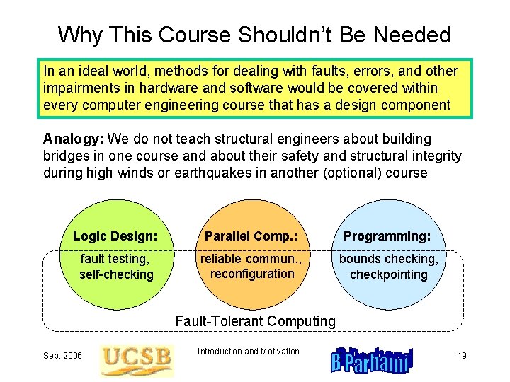 Why This Course Shouldn’t Be Needed In an ideal world, methods for dealing with