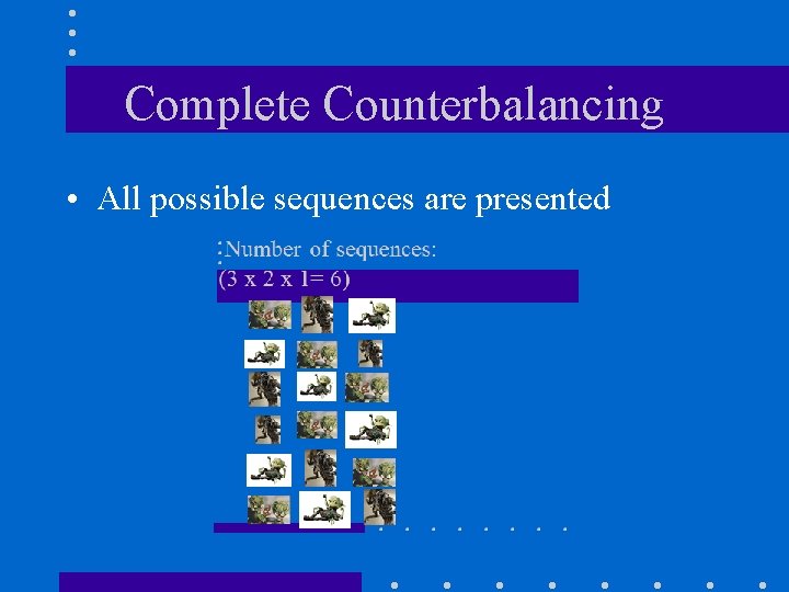 Complete Counterbalancing • All possible sequences are presented 